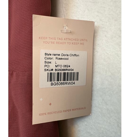 Birdy Grey Doris Chiffon Dress, Rosewood, Large, Wedding, Bridesmaid New! - Picture 6 of 8